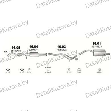 ГЛУШИТЕЛЬ ALFA ROMEO 156 (932), 03 - 07