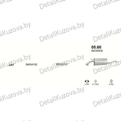 Купить глушитель CHEVROLET AVEO H/B (T255)