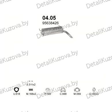 Купить глушитель CITROEN AX 1.0, 1.1, 1.3, 1.4, 1.4 D 1.5 D-10 E, RE, TGE, TRE, X, 11 E, RE, TE, TRE, TRS, TZX, SPORT,14 TRS, TZS, TZX, 4 D, RD, TRD, TGD, DX, DSX 87-97