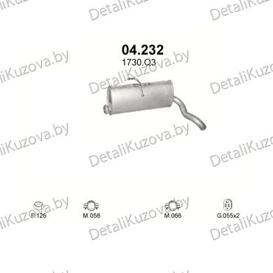 ГЛУШИТЕЛЬ Citroen Berlingo 1.9 D-01-02