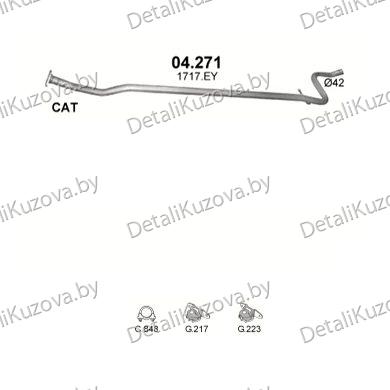 Купить глушитель Citroen C2 1.1-1.1i 05-10