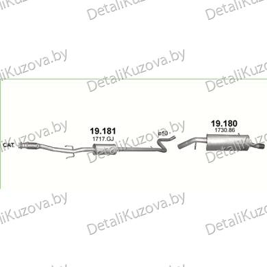 ГЛУШИТЕЛЬ CITROEN DS3 (I), 10 - 15