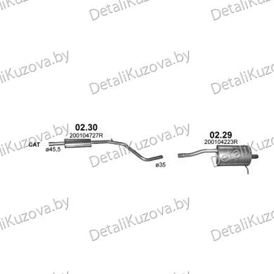 Купить глушитель DACIA LOGAN 1.2, 1.2 SEDAN, 0.9 TCe HATCHBACK, STEPWAY, SEDAN, MCV
