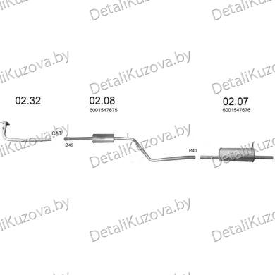 Купить глушитель DACIA LOGAN (I), 04 - 08