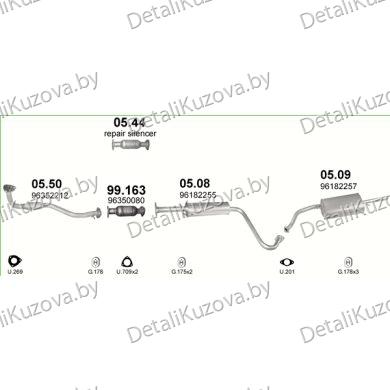 Купить глушитель DAEWOO LANOS