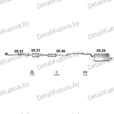 ГЛУШИТЕЛЬ DAEWOO TACUMA (I), 00 - 04