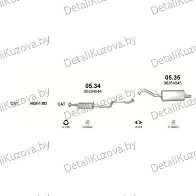 Купить глушитель DAEWOO TACUMA (I), 00 - 04