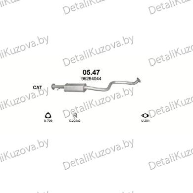 Купить глушитель Daewoo Tacuma 1.6, 1.8, 2.0-1.6 16V, 1.8 8V, 2.0 16V, 00-02