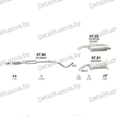 Купить глушитель FIAT BRAVO (II)