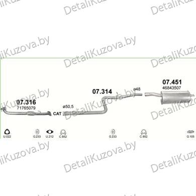 Купить глушитель FIAT DOBLO 1.9 JTD Turbo Diesel