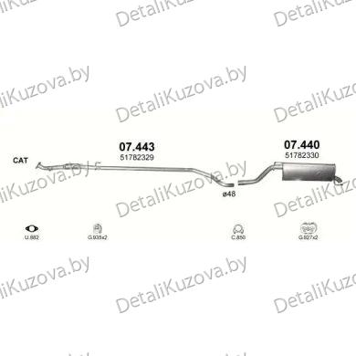Купить глушитель FIAT PUNTO GRANDE, 05-12
