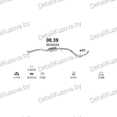 ГЛУШИТЕЛЬ Ford Escort 1.4-91-92