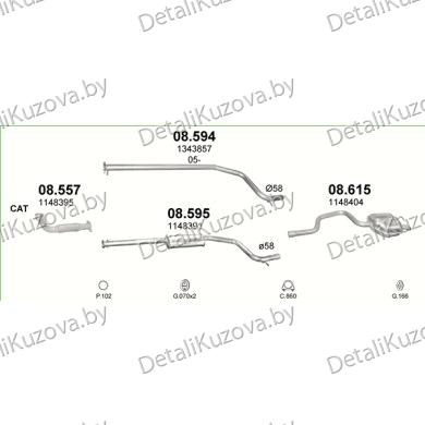 Купить глушитель FORD MONDEO 2.0 DCi Turbo Diesel, 2.2 TDCi Turbo Diesel