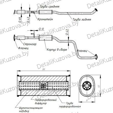 ГЛУШИТЕЛЬ HYUNDAI ACCENT (V), 17-