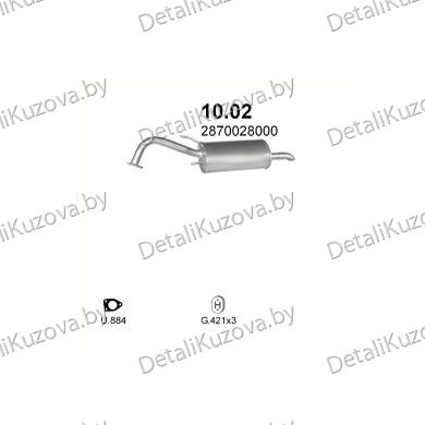 Купить глушитель Hyundai Lantra 1.5. 1.6-91-95
