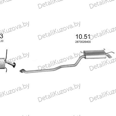 Купить глушитель HYUNDAI SANTA FE (SM), 00 - 06
