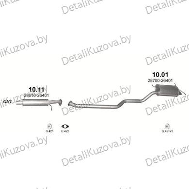 Купить глушитель HYUNDAI SANTA FE 2.0 D