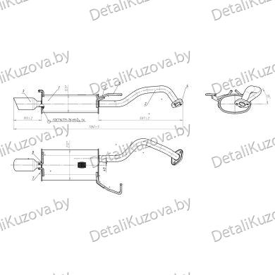 ГЛУШИТЕЛЬ HYUNDAI SANTA FE (CM), 05 - 12