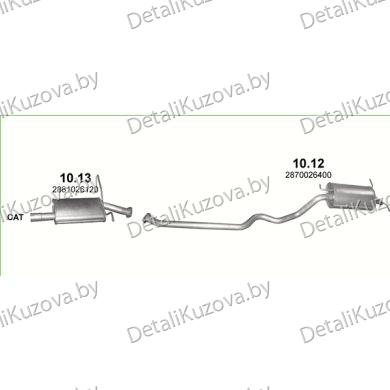 ГЛУШИТЕЛЬ HYUNDAI SANTA FE 2.0, 2.4 16V 4x4, 2.0 CRDi Turbo Diesel, 2.0 CRDi Turbo Diesel 4x4