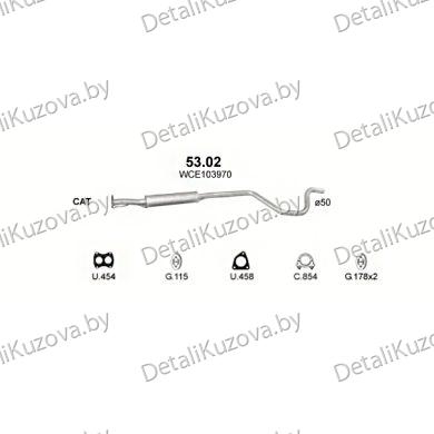 Купить глушитель Land Rover Freelander 1.8-1.8i -16V 2555mm, 97-00