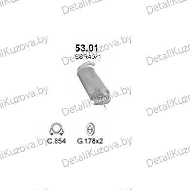 ГЛУШИТЕЛЬ Land Rover Freelander 1.8-1.8i -16V 2555mm 97-06