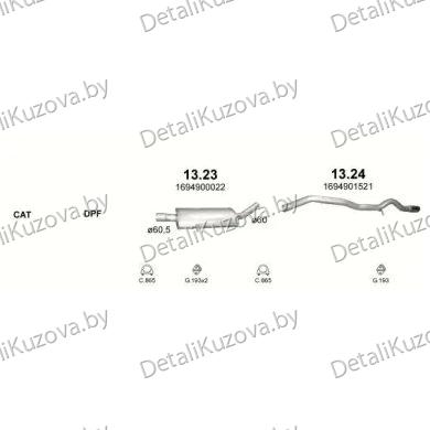 ГЛУШИТЕЛЬ MERCEDES BENZ A-kl (W169), 04 - 08