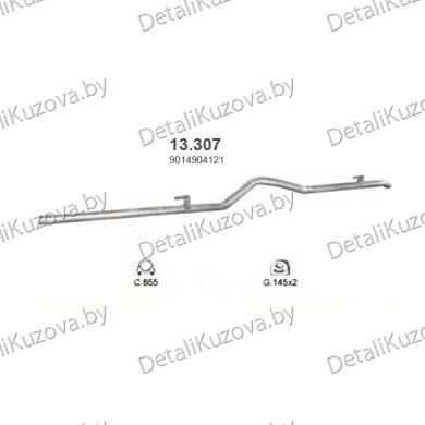 Купить глушитель Mercedes Sprinter 2.2-308 CDi Turbo Diesel, 311 CDi Turbo Diesel, 313 CDi Turbo Diesel, 00-06
