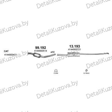 ГЛУШИТЕЛЬ MERCEDES BENZ VANEO, 02 - 05