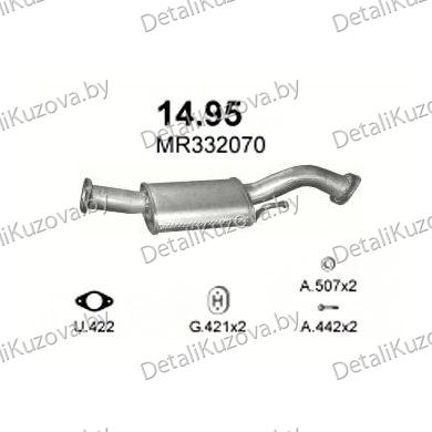 Купить глушитель Mitsubishi Pajero 2.5 D, 2.8 D-2.5 TDiC 4WD, 2.5 TDiC 4WD SWB, 2.8 TDi 4x4 5D LWB 2725mm, 2.8 TDiC 4WD (3 doors), 94-00