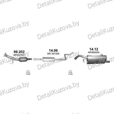 Купить глушитель MITSUBISHI COLT 1.1, 1.3