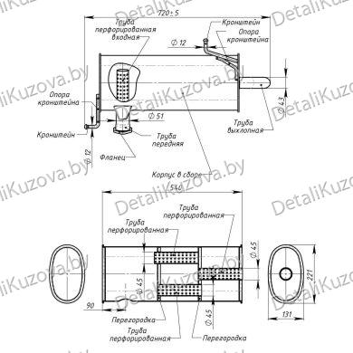 ГЛУШИТЕЛЬ MITSUBISHI OUTLANDER (III), 15-
