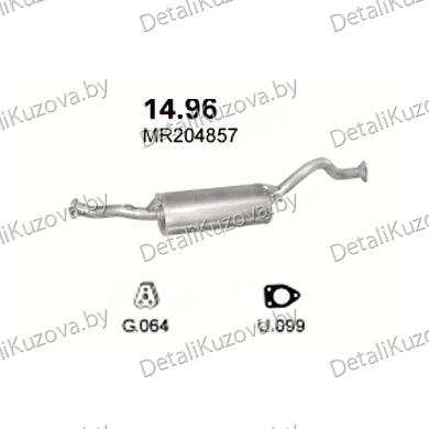 Купить глушитель Mitsubishi Pajero  2.8 D-2.8 TDi 4x4 5D LWB 2725mm, 2.8 TDi 4x4 5D LWB 2725mm, 94-00