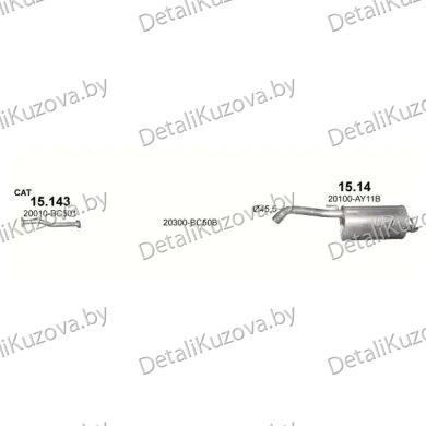 ГЛУШИТЕЛЬ NISSAN MICRA (K12), 03 - 10