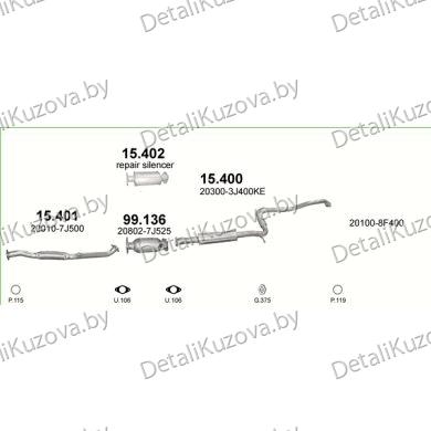 Купить глушитель Nissan Primera 