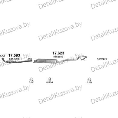 ГЛУШИТЕЛЬ OPEL ASTRA H