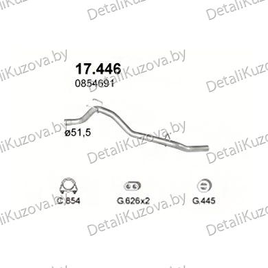 Купить глушитель Opel Frontera A 2.4-2.4i 4x4 LWB 2760mm 4D, 92-95