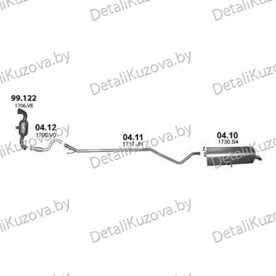Купить глушитель PEUGEOT 308 (T7), 11- 15