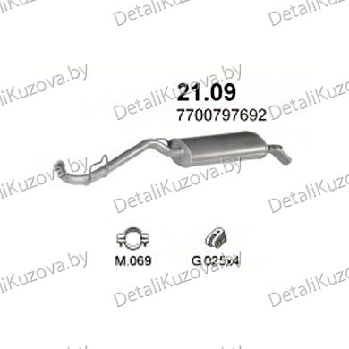 Купить глушитель Renault Clio 1.2, 1.4, 1.9 D-90-98