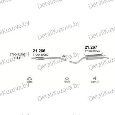 ГЛУШИТЕЛЬ RENAULT MEGANE I 1.4
