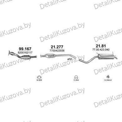 ГЛУШИТЕЛЬ RENAULT MEGANE (I), 99 - 02