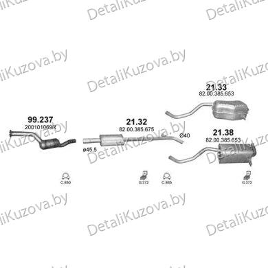 Купить глушитель RENAULT MODUS (I), 04 - 07