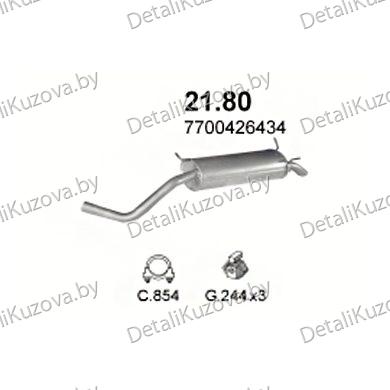 Купить глушитель Renault Scenic I 1.9 dCi, dTi Turbo Diesel 96-02