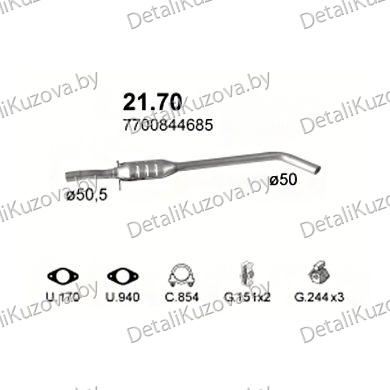 Купить глушитель RENAULT SCENIC (I), 99 - 03