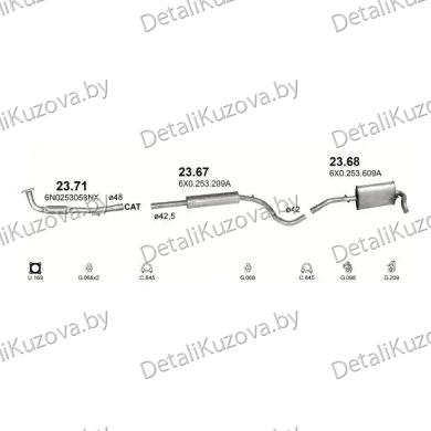 ГЛУШИТЕЛЬ SEAT AROSA (6H), 00 - 04