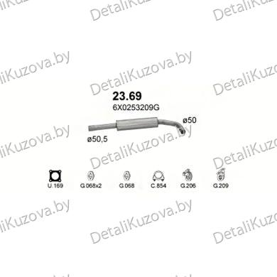 Купить глушитель Seat Arosa 1.4 TDi Turbo Diesel, 1.7 SDi Diesel 97-04