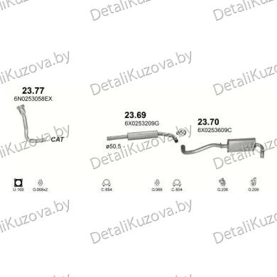 ГЛУШИТЕЛЬ SEAT AROSA (6H), 97 - 00