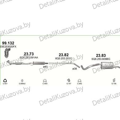 Купить глушитель SKODA FABIA 1.2i, 1.2i 12V