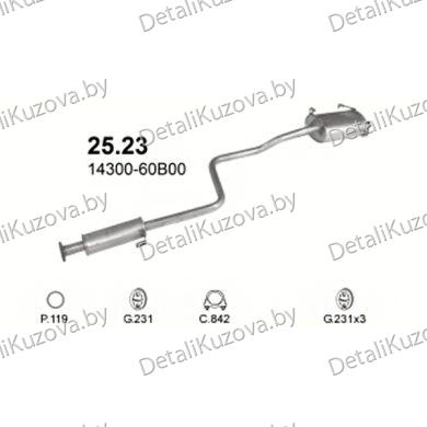 Купить глушитель Suzuki Swift 1.0i HB 3D, 1.3i HB 3D 88-05