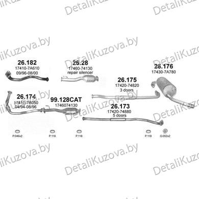 Купить глушитель TOYOTA RAV 4 (XA10)