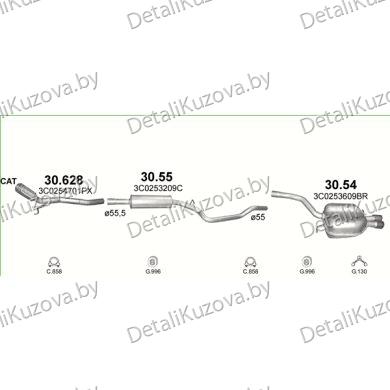 ГЛУШИТЕЛЬ VW PASSAT (B6)